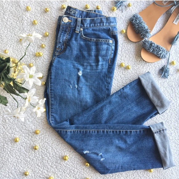 LOFT Denim - Ann Taylor LOFT • Boyfriend Style Distressed Jeans